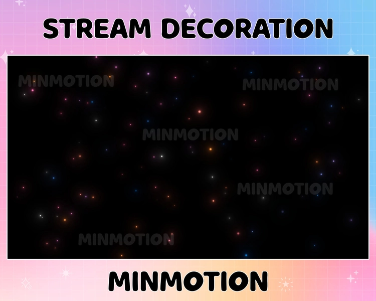 Animated Flying Particles Overlay / StarLights Overlay / Kawaii Twitch Overlay / Graphics For Streamer / Stream Add-On Set Up
