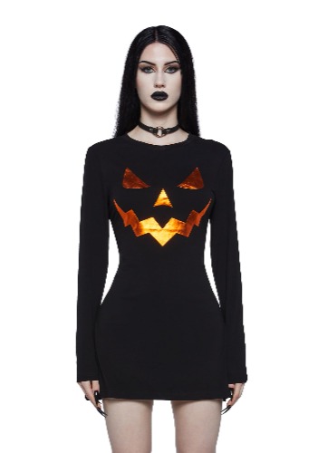 Wicked Thots Pumpkin Mini Dress | Medium