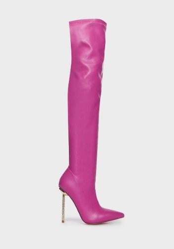 Charmed Pink Thigh High Boots | US 8