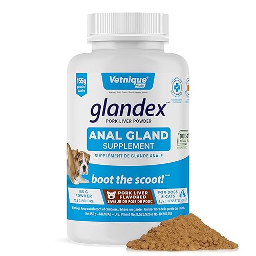 Glandex Dog & Cat Anal Gland Fiber Supplement Powder with Pumpkin & Digestive Enzymes – Vet Recommended Healthy Bowels & Digestion - Boot The Scoot (Pork Liver, 155g) - Pork Liver - 155g