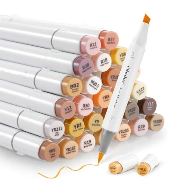 Ohuhu 36 Skin Tone Colors Dual Tips Alcohol Art Markers - Ohuhu