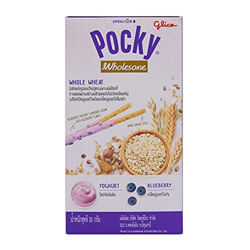 biscuit Pocky Snack Biscuit Stick Wholesome Blueberry Yogurt Flavour 36g Chocolate Candy (By Hilary Health Store)