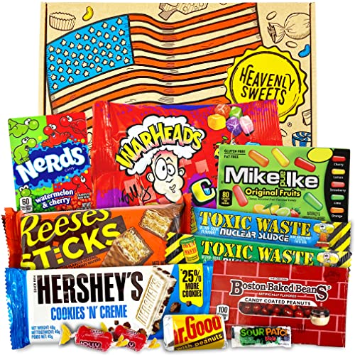 American Sweets Gift Box - American Candy - USA Treats, Jolly Rancher Reeses - American Chocolate and Sweets Gift Box for Birthday, Fathers Day, Gift for Him Her - Heavenly Sweets