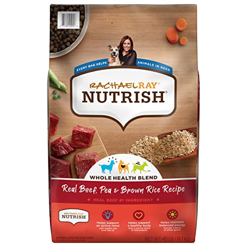Rachael Ray Nutrish Premium Natural Dry Dog Food, Real Beef, Pea, & Brown Rice Recipe, 40 Pound Bag (Packaging May Vary) - Dry Food - Beef, Pea & Brown Rice - 40 Pound (Pack of 1)