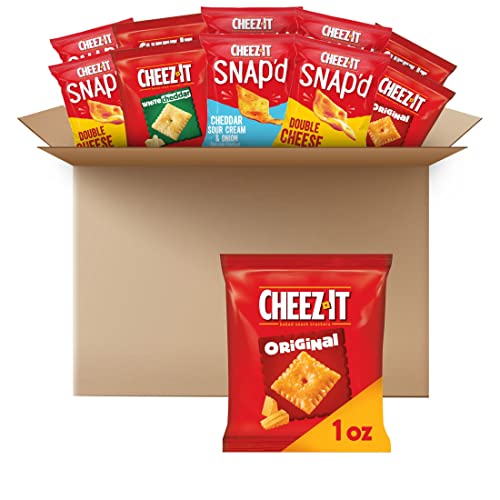 Cheez-It Cheese Crackers, Baked Snack Crackers, Lunch Snacks, Variety Pack (42 Packs) - 4-Flavor Variety - 1 Ounce (Pack of 42)