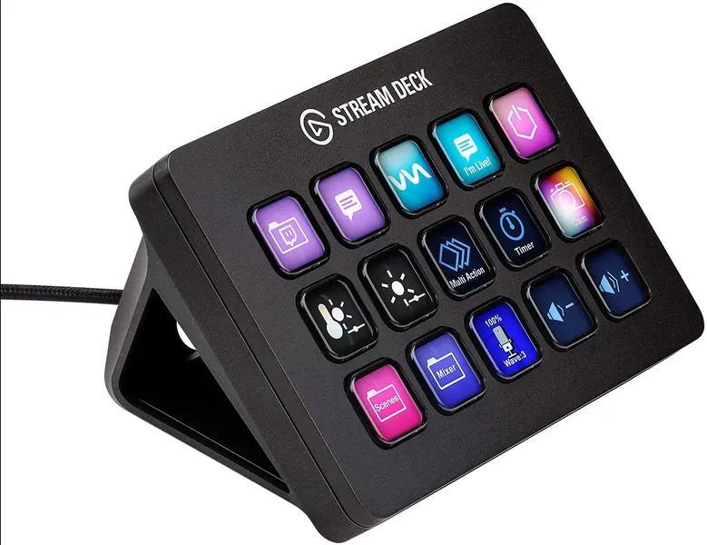Elgato Stream Deck MK.2 – Controlador de estudio, 15 teclas macro, activa acciones en apps y software como OBS, Twitch, YouTube y otros, funciona en Mac y PC, Color Negro