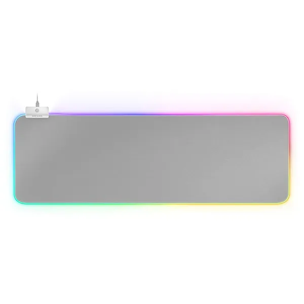 Mars Gaming MMPRGB2S XXL, Alfombrilla Ratón RGB 12 Modos, 2 USB 2.0, Blanco Plata