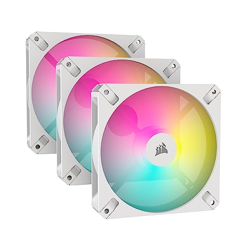 Corsair iCUE AR120 RGB Digital 120mm Compatibile con ARGB Ventole - Confezione da Tre - Bianco - Bianco - Triplo (120 mm)