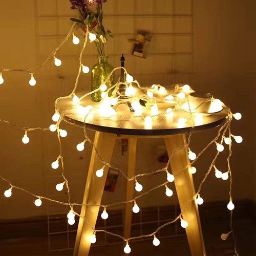 RaThun Globe String Lights 49 Feet 100 led,8 Modes Fairy String Lights Plug in,Indoor String Lights for Bedroom,Classroom,Outdoor String Lights for Patio,Garden,Party,Wedding-Warm White - 49.2ft string lights plug in