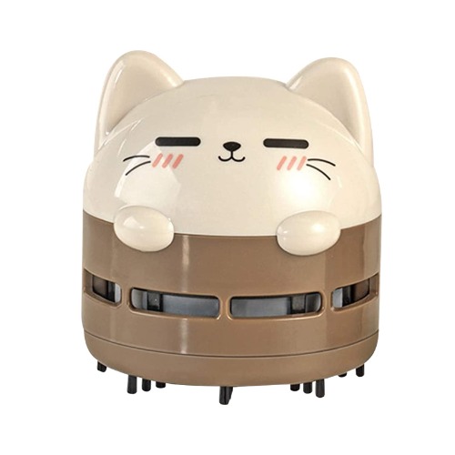 DIDnDID Cute Desk Vacuum Cleaner, USB Rechargeable Mini Desk Duster for Keyboard, Cordless and 360º Swivel Desk Vacuum Cleaner for Crumb Eraser (Tan Brown) - Tan Brown