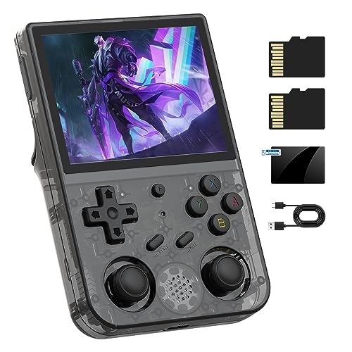 RG353VS Retro Linux System Video Handheld Game Console 3.5" IPS Screen RK3566 64bit Game Player 64G TF Card Built-in 4450 Classic Games Bluetooth 4.2 and 5G WiFi - RG35VS-Black