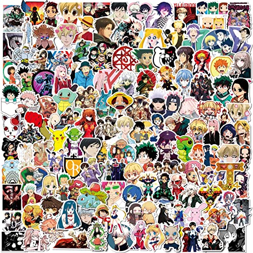 200PCS Anime Stickers Mixed Pack,Trendy Various Manga Stickers Vinyl Decals for Hydroflask Water Bottles Book MacBook Laptop Phone Case