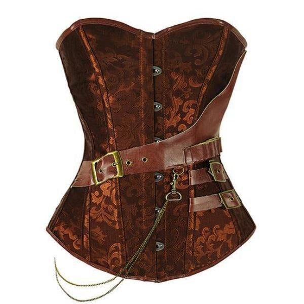 Genuine Steampunk Corsets - Brown (Buckled) / L