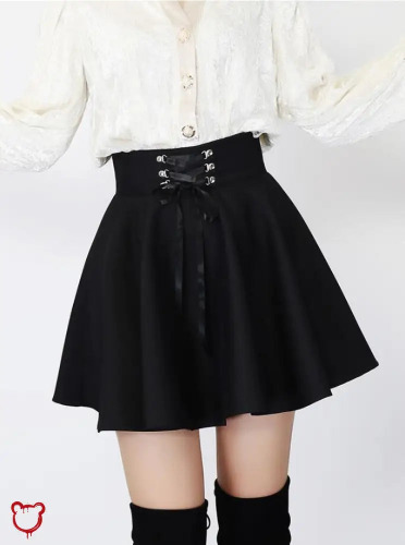 'Mystic Lace  Skirt' - Black / L