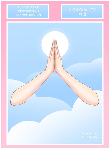 Prayge Bless Hands  - Vtuber |  Twitch | Youtube | Prop | Asset | Hands | Phone | 2D | PNG | Beg | Pray