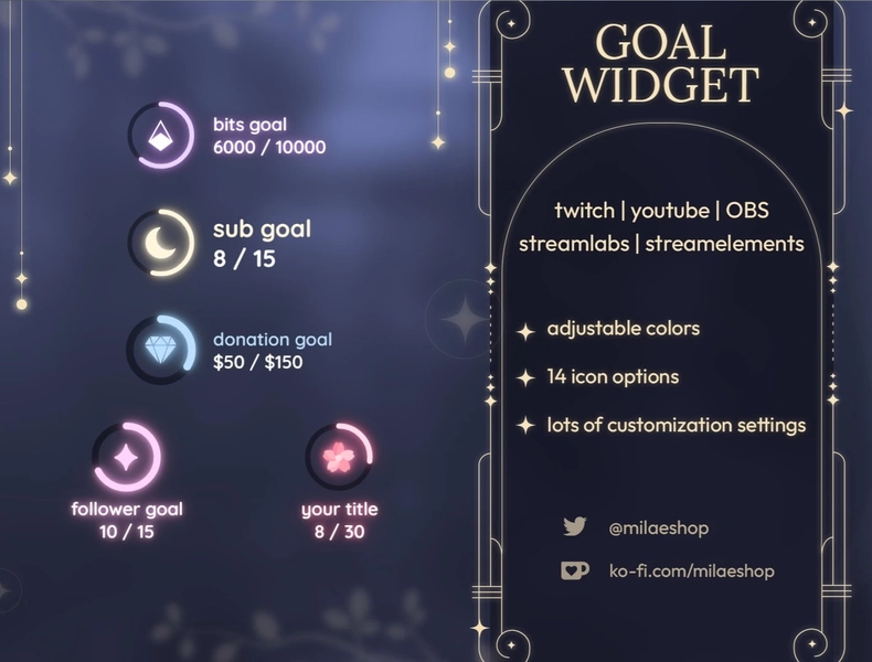 Twitch|Youtube Goal widget for Stream