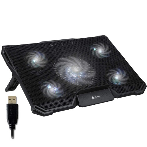 KLIM Cyclone - Base di Raffreddamento PC Portatile + Laptop Stand con 5 ventole + Il Miglior Supporto Raffreddatore + Cooling Pad Gaming PS5 PS4 Xbox One + Bianca + NUOVA VERSIONE 2022 - Bianco