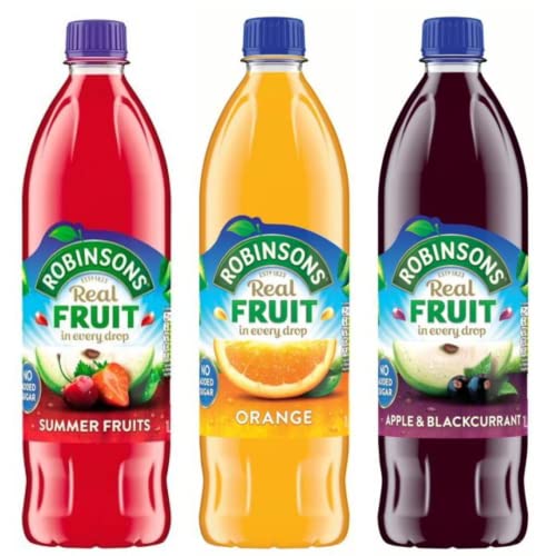 Robinsons Fruit Squash Concentrate Variety Pack - 33.8 floz ( 3 Pack) In Sanisco Packaging