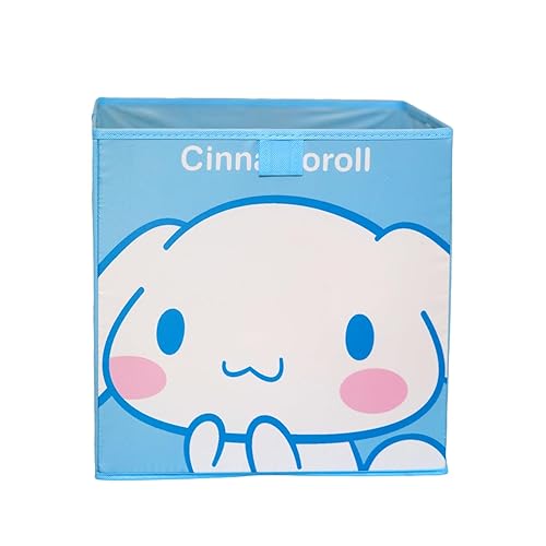 LokDra Big Cartoon Cute Collapsible Storage Bin Kawaii Foldable Baskets Cube Box Organizer Kiity Melody Room Decor Office Desk Room Decoration Gifts (Blue) - Blue