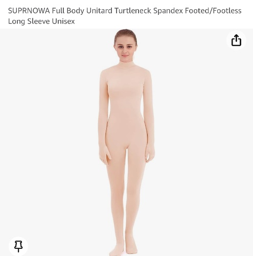 Skin colored unitard