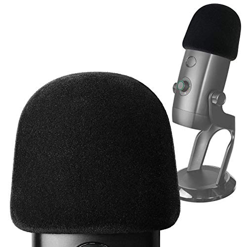 Pop Filter for Blue Yeti X Mic - Foam Microphone Windscreen Cover with Velvet-like Fabric Covering to Reduce Mic Noises by YOUSHARES - Blue Yeti X Pop Filter