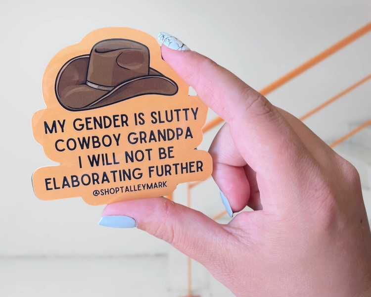 LGBT Sticker, Laptop Decal, Waterproof Sticker, LGBTQ Sticker, Queer Sticker, Cowboy Grandp Sticker, Funny Stickers, Slutty Sticker, Slutty