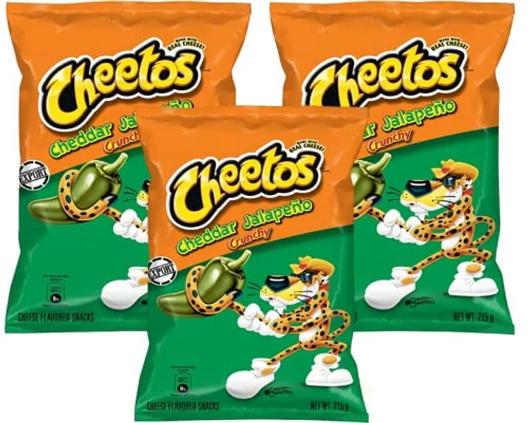 Cheetos Jalapeno Cheddar Crunchy - Pack of 3 - American US IMPORT - PARTY SNACK - 3 x 8oz Big Pack - Cheapest - By Blissify