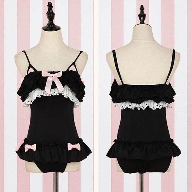 Pink Bunny Onesie - Black Cat / M