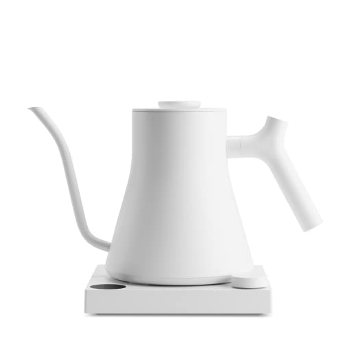 Fellow Stagg EKG Pro Electric Gooseneck Kettle - Pour-Over Coffee and Tea Pot, Stainless Steel, Quick Heating, Matte White, 0.9 Liter - Matte White - EKG Pro