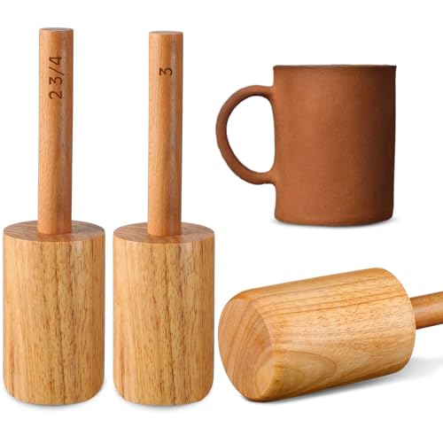 Baderke 2 Pcs Cup Pottery Molds, Create Pottery Mug Vases, Cup Molds Pottery Shaping Tool, Assist in Hand Building Pottery Mugs (2 3/4 Inch, 3 Inch) - 2 3/4 Inch, 3 Inch