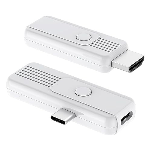 Wireless HDMI Transmitter and Receiver, Upgrade Type-C 3.1 Port Wireless Hdmi Plug & Play Portable 2.4G/5G for Streaming Video and Audio to HDTV/Projector/Monitor from Martphone/Tablet/Laptop
