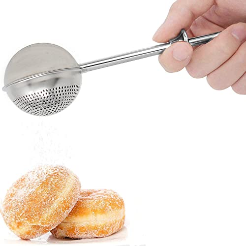 HULISEN Flour Duster for Baking, One-Handed Operation, 304 Stainless Steel Powdered Sugar Shaker Duster, Pick Up and Dust Flour Sifter, Gift Package - 1