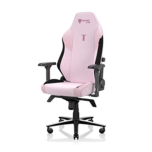 Secretlab Titan Evo Plush Pink Gaming Chair - Reclining - Ergonomic & Comfortable Computer Chair with 4D Armrests - Magnetic Head Pillow & 4-Way Lumbar Support - Small - Pink - Fabric - Plush Pink - Small