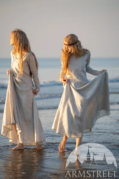 Viking Chemise "Eydis the Springdancer"; Sous-tunique en lin