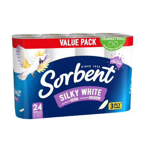Sorbent 3PLY Silky White - 24 Pack