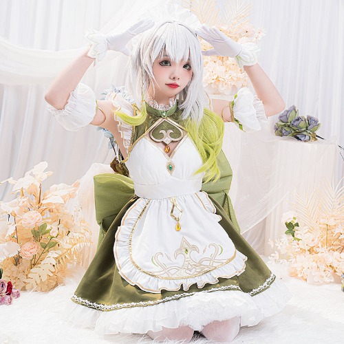 【Pre-sale】Uwowo Game Genshin Impact Fanart Cosplay Nahida Cute Maid Ver Cosplay Costume