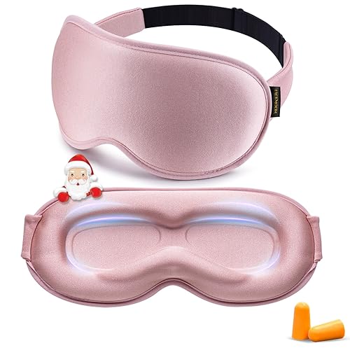 Sleep Mask for Women Men - 3D Contoured Cup, Weighted Sleep Mask, Light Blocking, FACEMOON Eye Mask for Sleeping, Soft Memory Foam, Night Shift Nurse, Travel, and Long Flight Essentials(Pink) - Pink