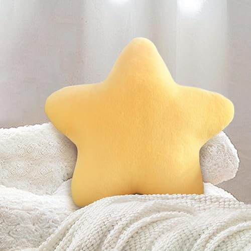 Star Pillow Decorative for Bed Cute Pillows for Bedroom Fun Throw Pillows Star Plush Pillow for Christmas Home Decor, Yellow - Yellow Star