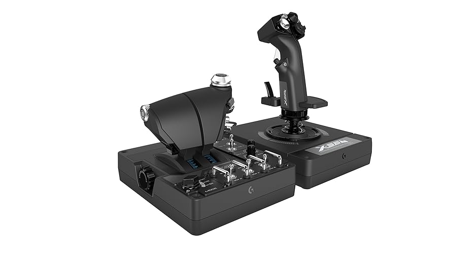 Logitech G X56 H.O.T.A.S Throttle and Joystick Flight Simulator Game Controller, 4 Spring Options, +189 Programmable Controls, RGB Lighting, 2x USB, PC - Black - Flight Controller