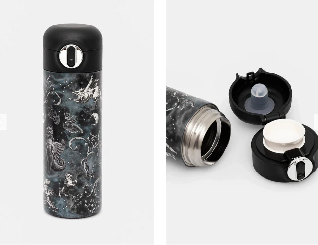 Kubek termiczny 550 ml wzorzysty kolor czarny  