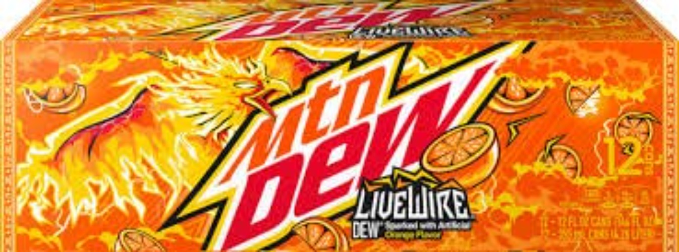 Mountain Dew LiveWire Sparked Orange - With a Munchie Box Coaster (12 oz Cans) (LiveWire (Pack of (12) 12 oz Cans)) - 12 Fl Oz (Pack of 12)