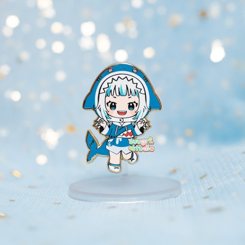 Hololive Vtuber Gawr Gura Enamel Pin, Fan Merch - [A Grade] / Locking Clasps