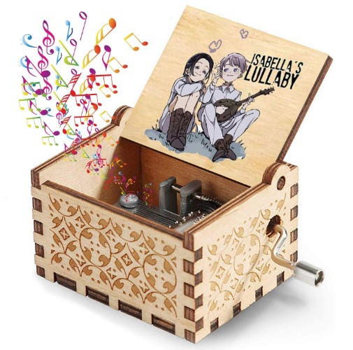 JYPLKCMT The Promised Neverland Gifts for Anime Fans | The Promised Neverland Wooden Hank Crank Music Box | Play Isabella's Lullaby Song - Isabella's Lullaby H Style