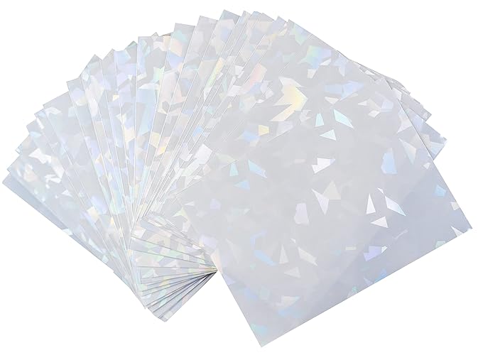 Premium Preferred Protection 100 White Holographic Card Sleeves Perfect Fit Shiny Trading Card Sleeves Standard Size Pokemon Sleeves | Fits Metazoo, Magic The Gathering, Pokemon, Dragon Ball Super - Holographic Perfect Fit Sleeves - White
