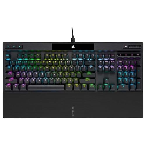 Corsair K70 PRO RGB Optical-Mechanical Gaming Keyboard - OPX Linear Switches, PBT Double-Shot Keycaps, 8,000Hz Hyper-Polling, Magnetic Soft-Touch Palm Rest - NA Layout, QWERTY - Black - K70 RGB PRO - OPX Optical (Linear & Fast) - Black