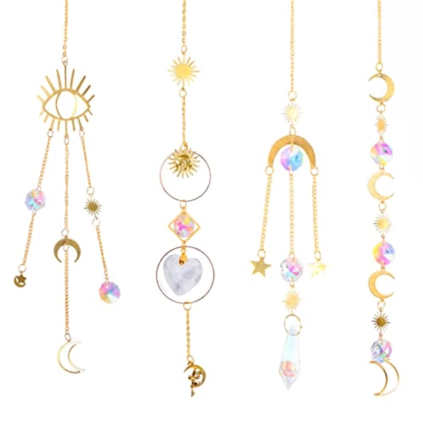 Window Crystals Suncatcher, utuher Hanging Crystals Ornaments, Crystal Ball Prism for Window Home Garden Christmas Day Party Wedding Decoration for Valentine Gift for Her