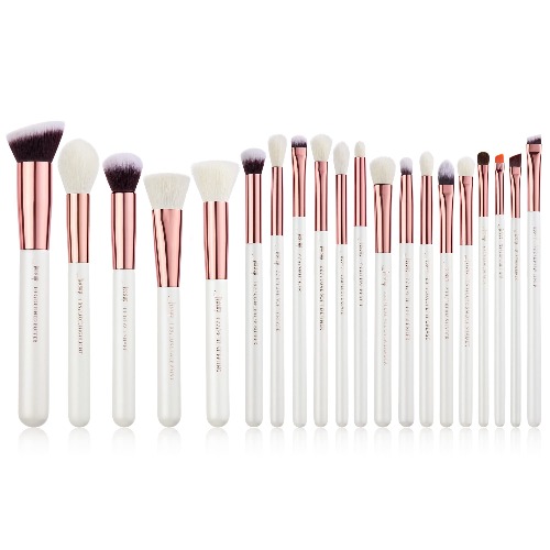 Jessup Brush Set 20 PCS Makeup Brushes for Foundation Blending Blush Concealer Eye Shadow Lip, Synthetic Fiber Bristles Wooden handle White Makeup Brush T225