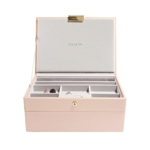 Stackers Blush & Champagne Gold Classic Jewellery Box, Set of 2