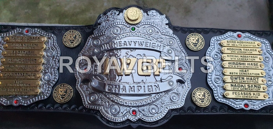 IWGP JR Heavyweight Wrestling Championship Title Belt Adult Size Stacked 4mm