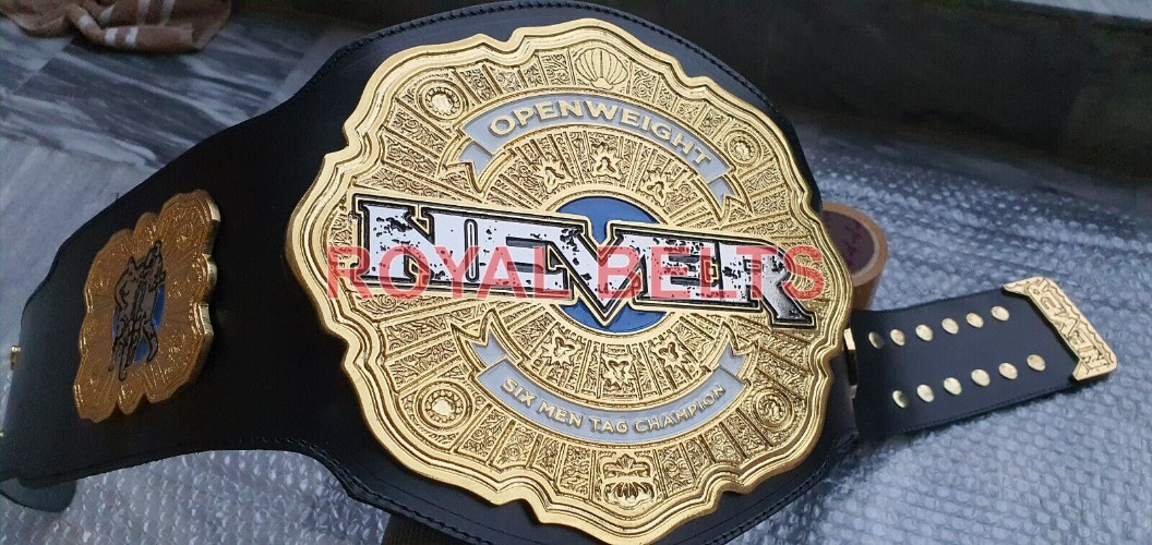 Never Open weight Six Man Tag Team Championship Title Belt Adult Size 4mm Zinc